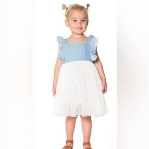 Only worn once! Popatu tull dress with denim top